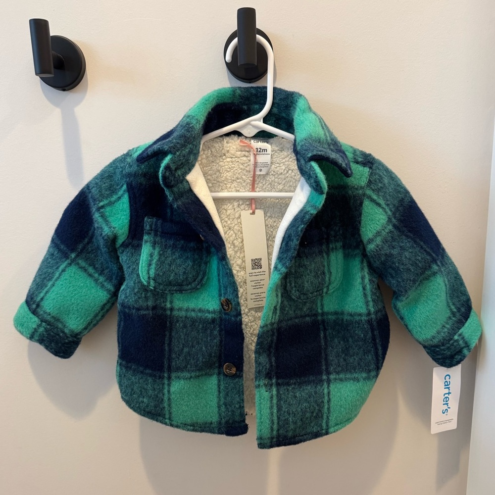 NWT Carter’s x Hilary Duff Sherpa Flannel Jacket — 12 Months